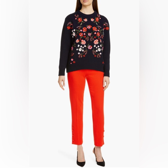 Lela Rose | Button Cuff Pants in Scarlet - Picture 7 of 12